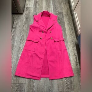 Haute Monde Women's Pink Sleeveless Coat